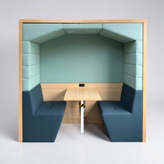 Used Open Meeting Booth - Teal & Beech