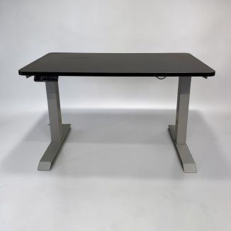 Used Black Sit/Stand Desk - Silver Frame - Front