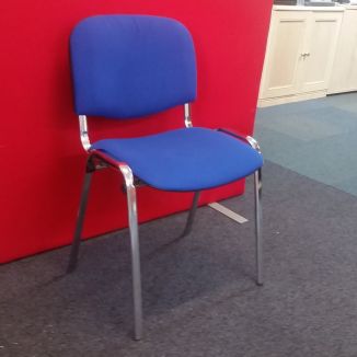 Used Blue Fabric Stacking Chair