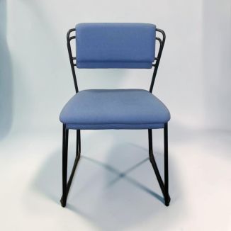 Second Hand Blue Fabric Stacking Chairs - Set of 2