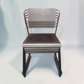 Used Black Wooden Stacking Chairs - Set of 4