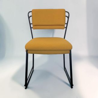 Second Hand Yellow Fabric Stacking Chairs - Set of 2