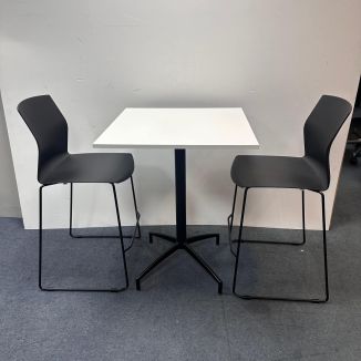 Used White Table & Akaba Stools Set