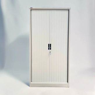 Second Hand Silverline Tambour Cupboard – Silver - Front