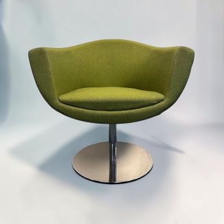 Used Profim Green Fabric Tub Chair - Front
