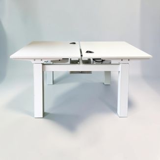 Second Hand Twin Sit Stand Desk – White Frame - Front