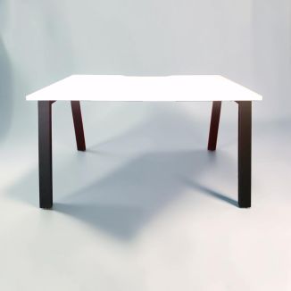 Used Unite White Bench Desk - Black A Frame