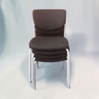 Used Black Fabric Stacking Chairs - Set of 4