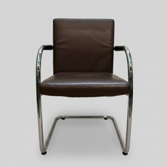 Used Vitra Dark Brown Leather Meeting Chair