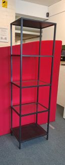 Used VITTSJÖ Black-Brown Glass Shelving Unit