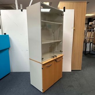 Used Haworth White & Beech Combi Storage Unit