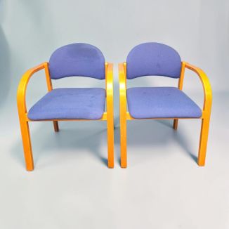 Second Hand Blue Fabric Visitor Chairs - Set of 2