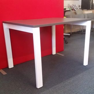 Ex-Display Unite Graphite Bench Desk - White Goal Post Legs