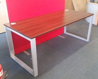 Ex-Display Unite Walnut Bench Desk - Square Legs