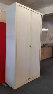 Used White Tambour Cupboard - 1200mm