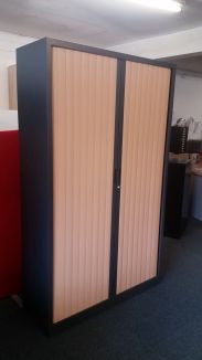 Used Light Grey Tambour Cupboard