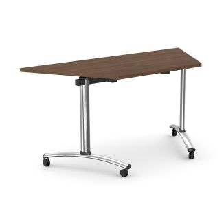 Trapezoidal Antique Walnut Flip-Top Table