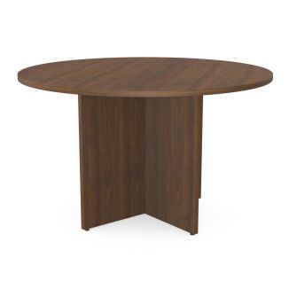 Unite Plus Round Meeting Table - Antique Walnut