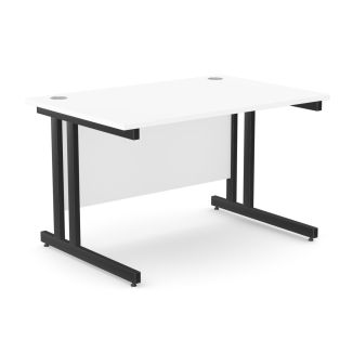 Unite White Desk - Black Twin Cantilever Frame