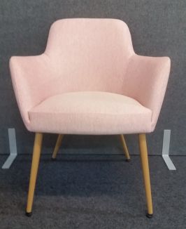 Used Mottled Pink Fabric Visitor Chair - Front
